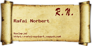 Rafai Norbert névjegykártya